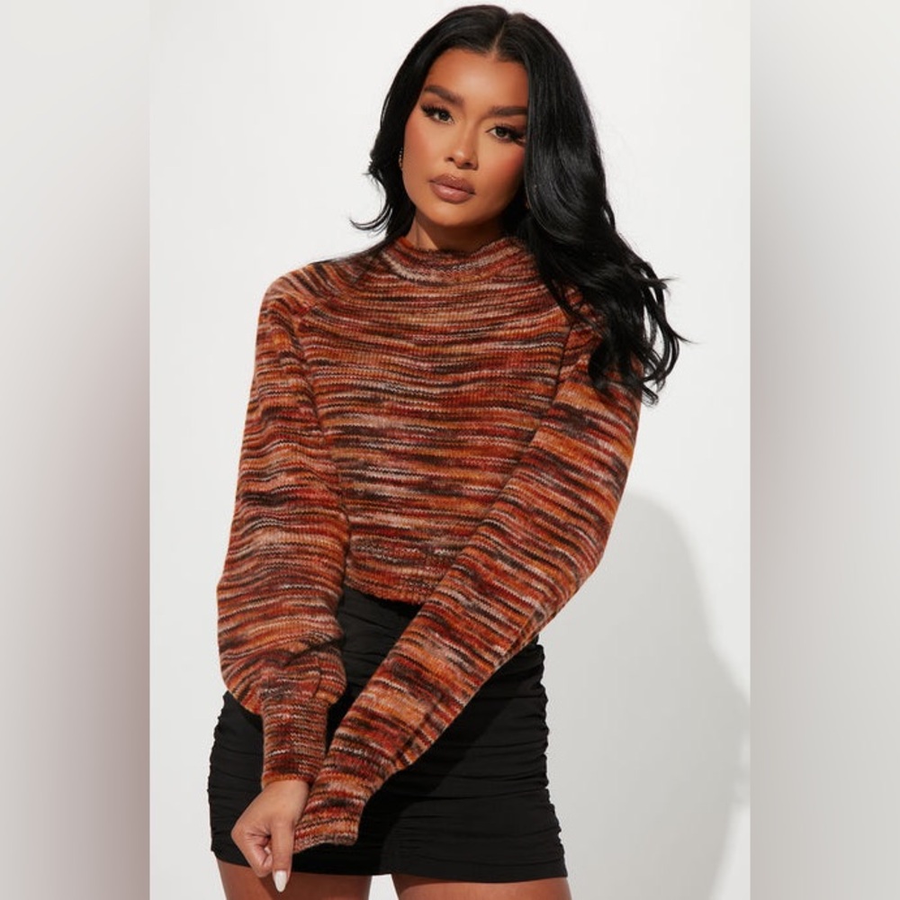 Knitted open back sweater